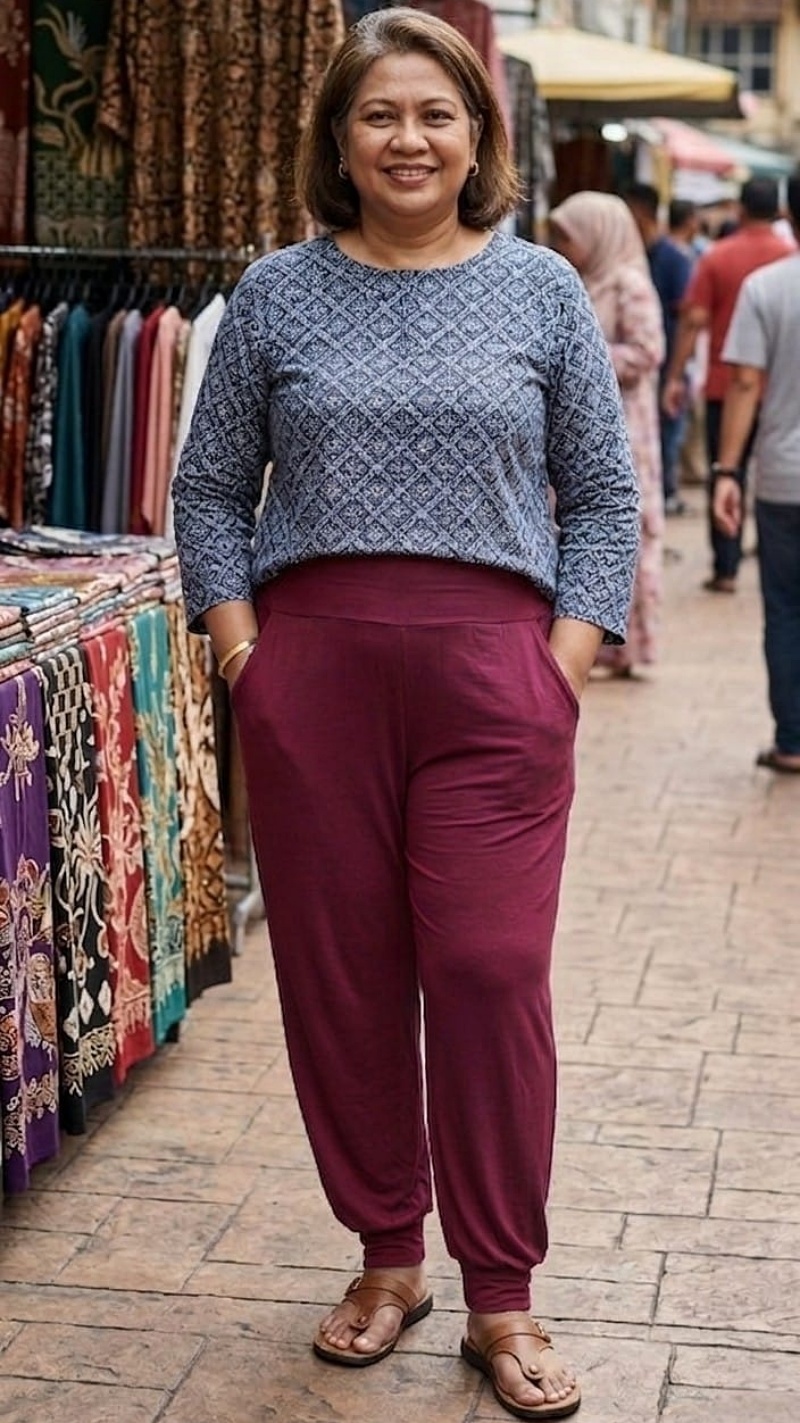 [Stella Fashion]  Ladies Long Alibaba Pant  Plus Size Muslimah Pants High Waist Pants MODAL Bamboo Fibre