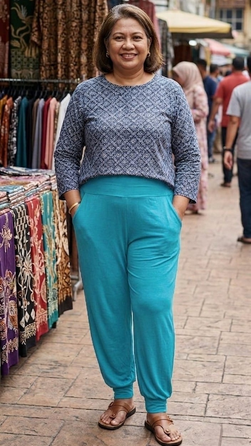 [Stella Fashion]  Ladies Long Alibaba Pant  Plus Size Muslimah Pants High Waist Pants MODAL Bamboo Fibre