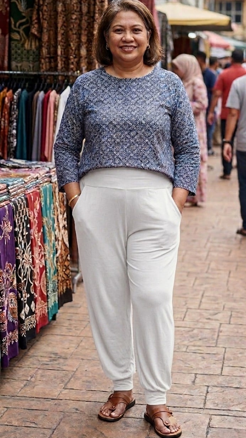 [Stella Fashion]  Ladies Long Alibaba Pant  Plus Size Muslimah Pants High Waist Pants MODAL Bamboo Fibre