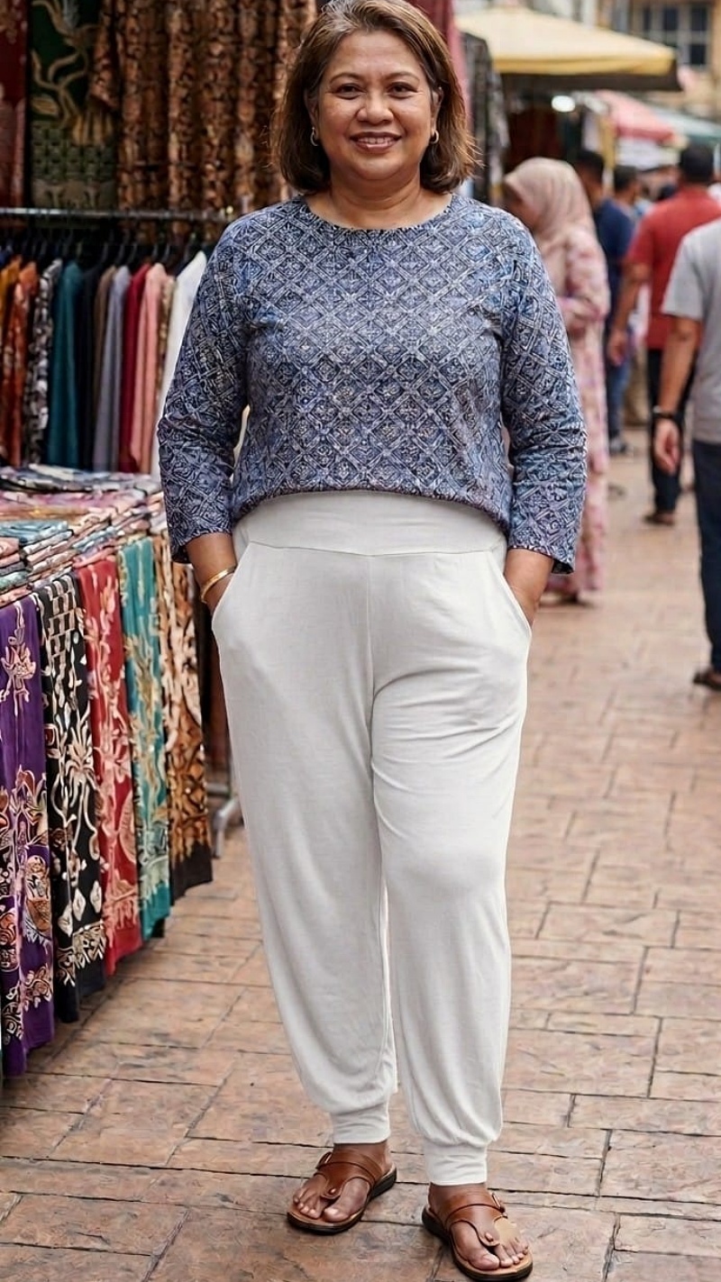 [Stella Fashion]  Ladies Long Alibaba Pant  Plus Size Muslimah Pants High Waist Pants MODAL Bamboo Fibre