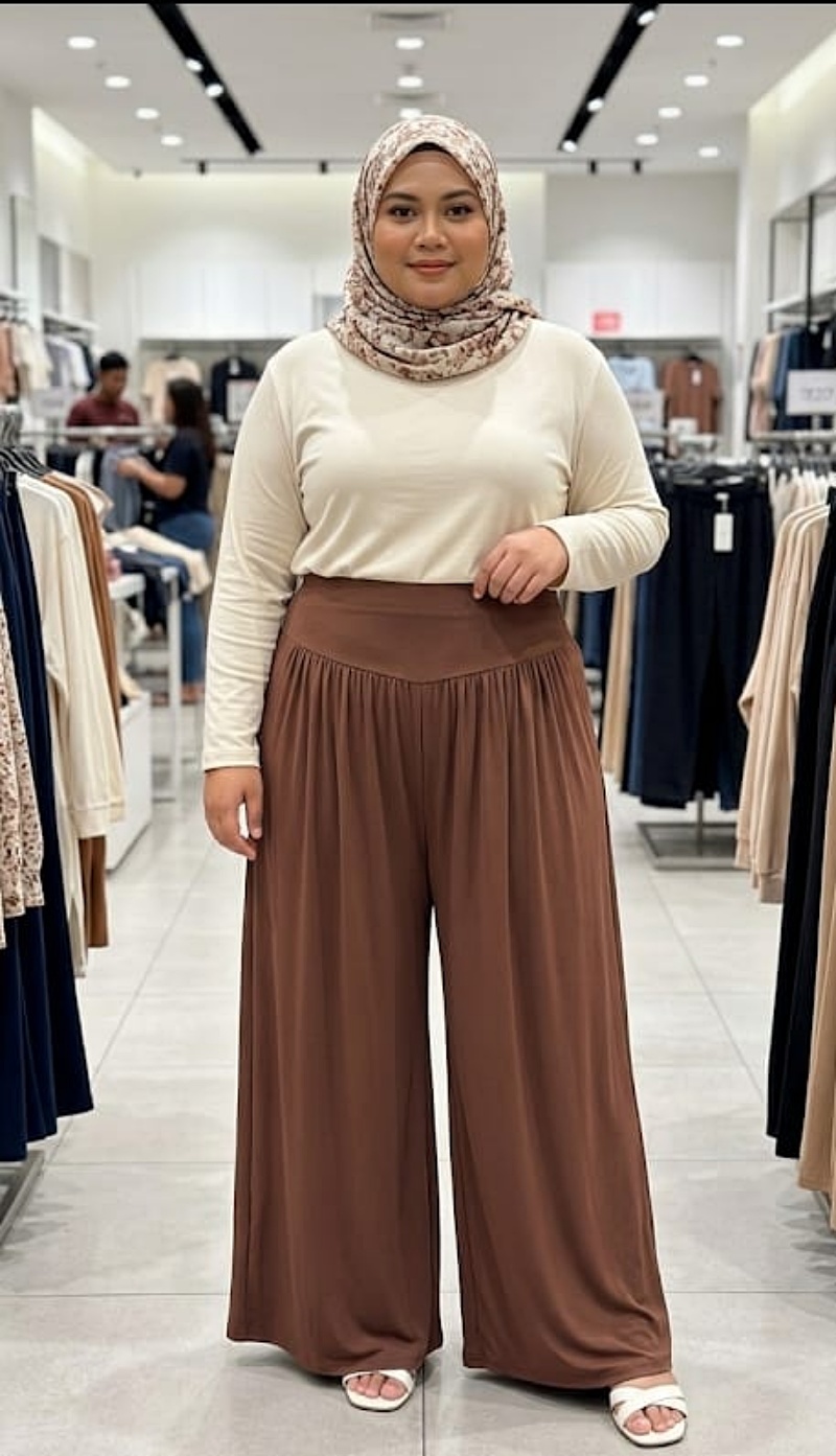 Stella Fashion Ready Stock  Long Pants Muslimah Wear Ladies Long Pant Skirt  Palazzo Pants Plus Size