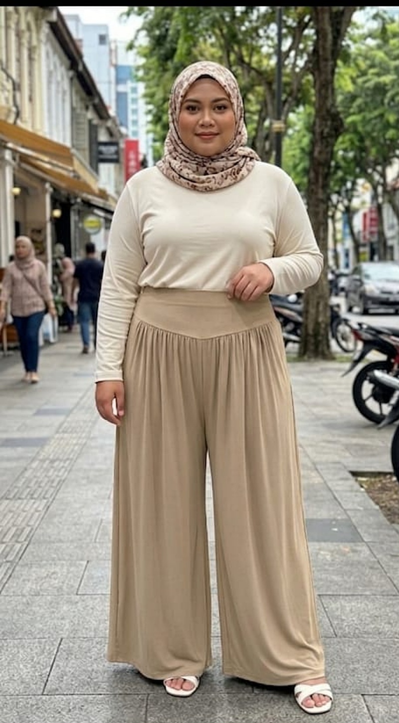 Stella Fashion Ready Stock  Long Pants Muslimah Wear Ladies Long Pant Skirt  Palazzo Pants Plus Size