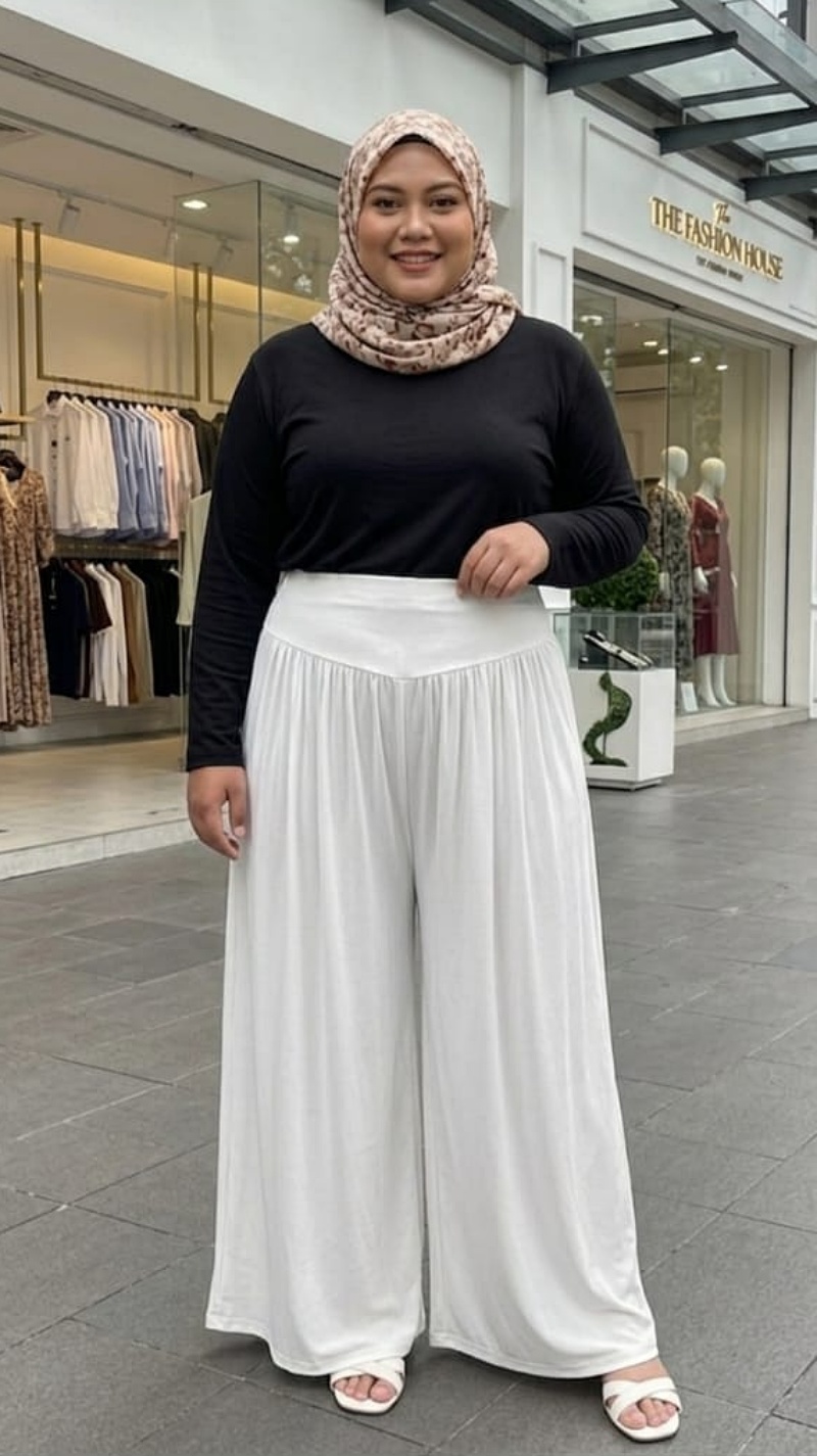 Stella Fashion Ready Stock  Long Pants Muslimah Wear Ladies Long Pant Skirt  Palazzo Pants Plus Size