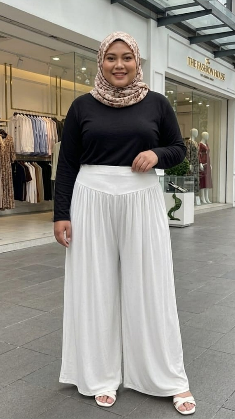 Stella Fashion Ready Stock  Long Pants Muslimah Wear Ladies Long Pant Skirt  Palazzo Pants Plus Size