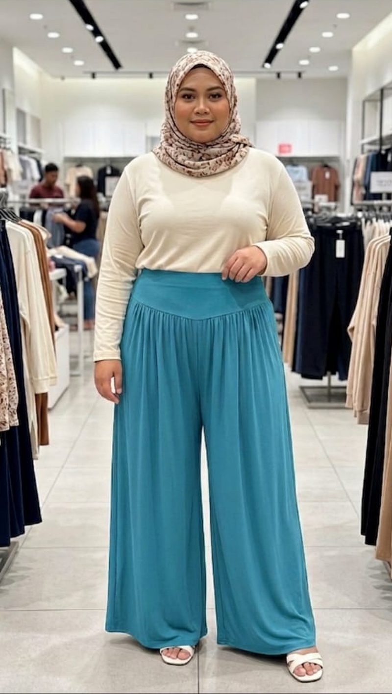 Stella Fashion Ready Stock  Long Pants Muslimah Wear Ladies Long Pant Skirt  Palazzo Pants Plus Size