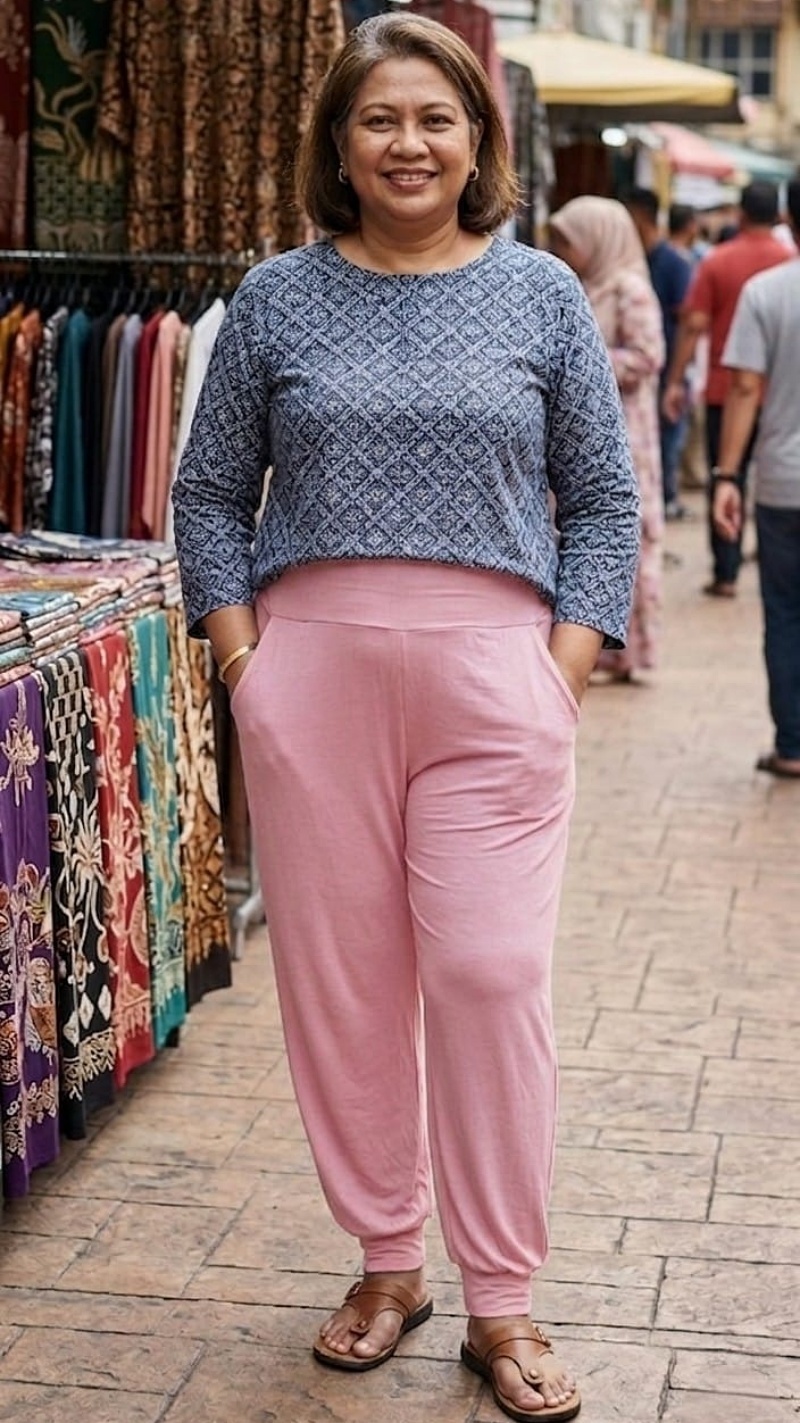 [Stella Fashion]  Ladies Long Alibaba Pant  Plus Size Muslimah Pants High Waist Pants MODAL Bamboo Fibre