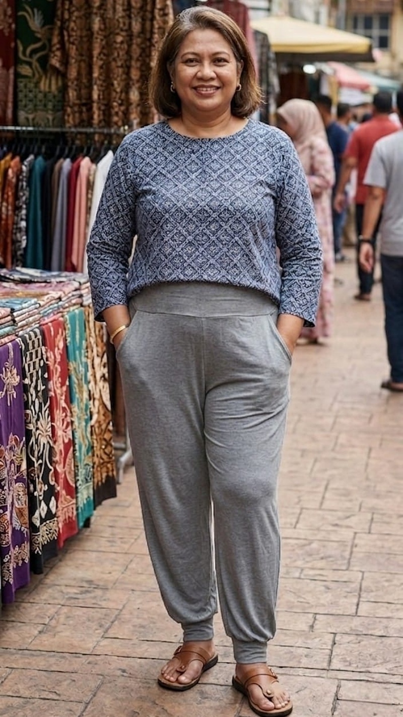 [Stella Fashion]  Ladies Long Alibaba Pant  Plus Size Muslimah Pants High Waist Pants MODAL Bamboo Fibre