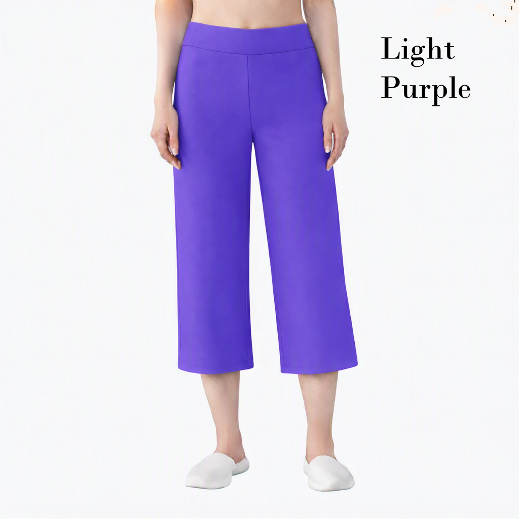 Stella Fashion Modal Bamboo Cropped Wide‑Leg Pants – Soft Cooling Fabric, Stretch Waist 26–38″