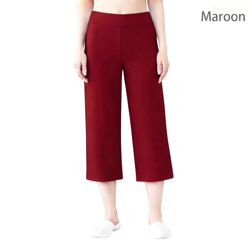 Stella Fashion Modal Bamboo Cropped Wide‑Leg Pants – Soft Cooling Fabric, Stretch Waist 26–38″