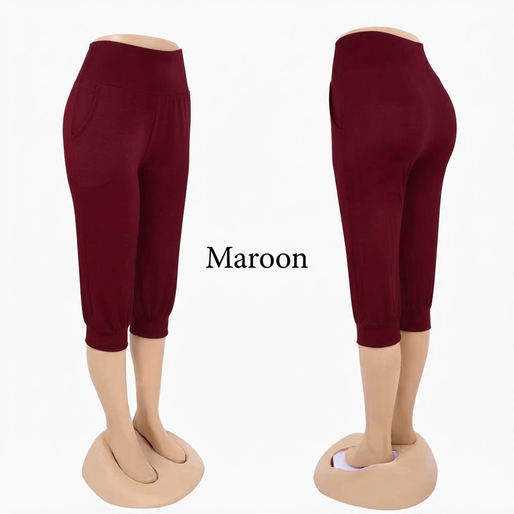 Stella Fashion MODAL Women 3/4 Alibaba Pant  Plus Size Muslimah Pants With Pockets