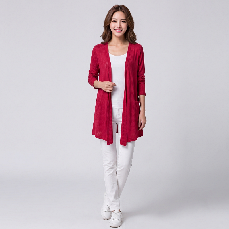 [Stella Fashion] READY STOCK  Women's Cotton Long Sleeve Cardigan Plain color Suncreen Modal Very soft and Comfortable