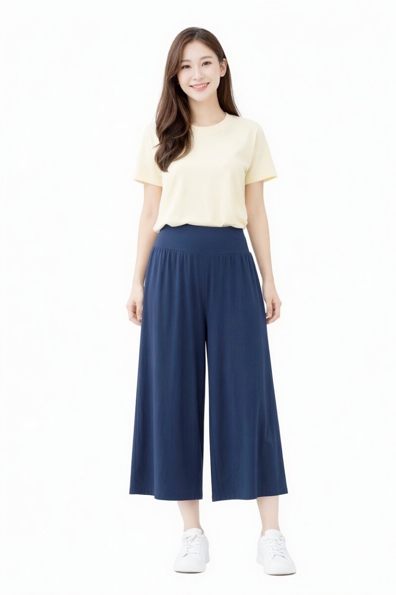 Stella Fashion women High Waist Wide-leg Straight Pants Summer Casual Loose yoga Stretch Trouser Modal cotton loose pant