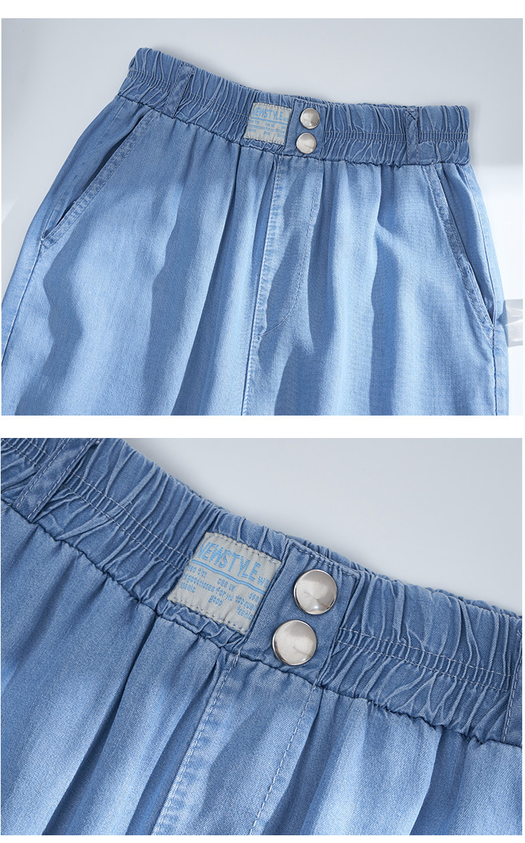 Stella Fashion Women High Waist Wide Leg Denim Pants Summer Thin Straight Loose Casual Office Jeans Plus Size