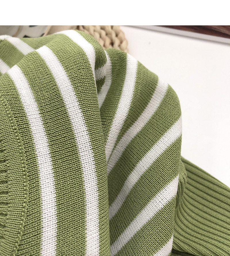 Stella Fashion Korean Style Striped Knit Top Women Short Sleeve Slim Fit Round Neck T-Shirt Pullover