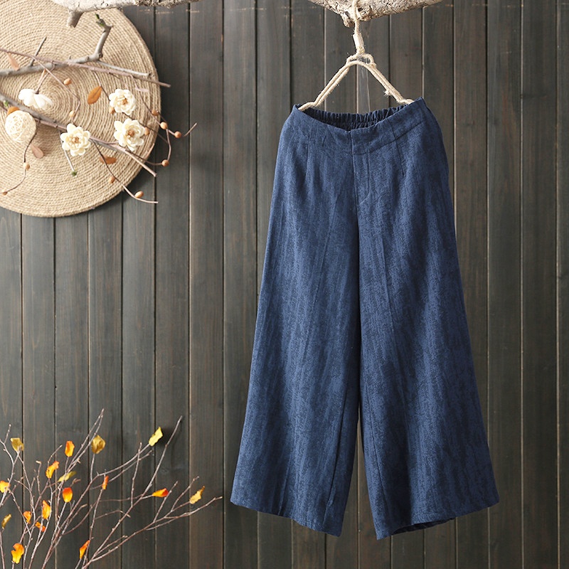Stella Fashion Women’s Linen Wide-Leg Pants | 9/10 Length High Waist Loose Fit | Plus Size Casual Pants | Lightweight & Chic Style