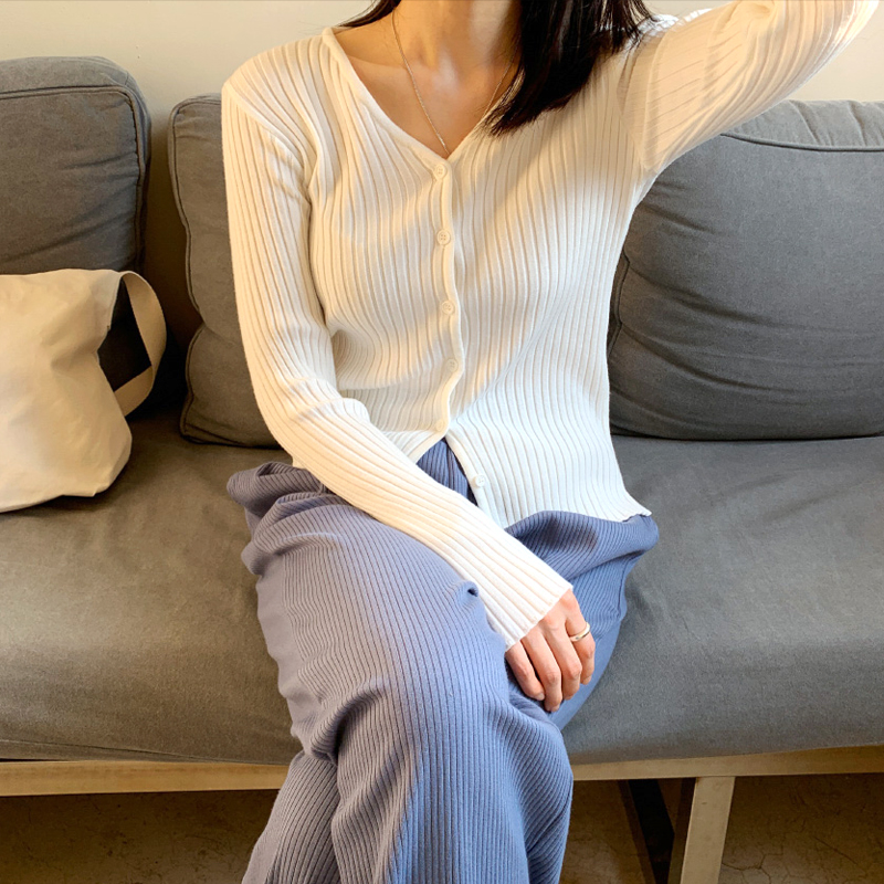 Stella Fashion Women's Knitted V Neck Open Front Long Sleeve Cardigan