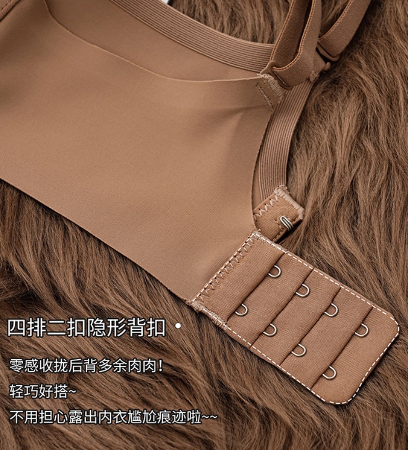 Women's Small Breasts Gathered Up Anti-Sagging Comfortable and Breathable Bra Without Steel Ring Thin Cup Seamless Underwear