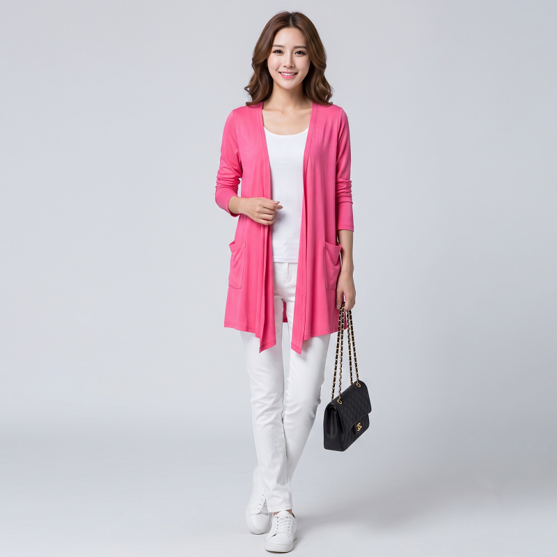 [Stella Fashion] READY STOCK  Women's Cotton Long Sleeve Cardigan Plain color Suncreen Modal Very soft and Comfortable