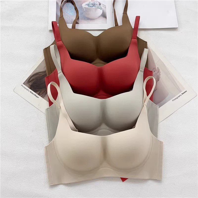Stella Fashion Women Push Up Lingerie Youth Girl Seamless Bra Anti Sagging Wireless Female Bralette S-XL Simplicity Solid Color