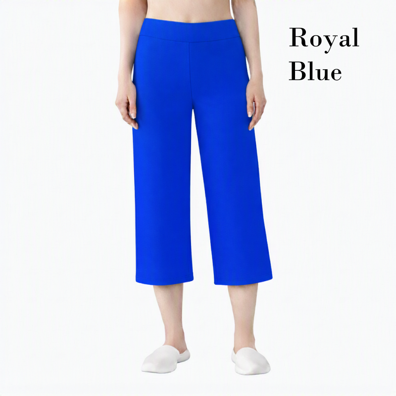 Stella Fashion Modal Bamboo Cropped Wide‑Leg Pants – Soft Cooling Fabric, Stretch Waist 26–38″