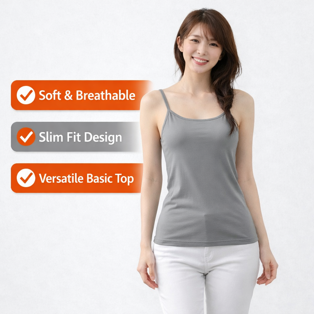 Stella Fashion Women's Tank Tops Camisole MODAL Stretchable Round Neck Singlet 女式背心吊带背心 kamisol rompi wanita
