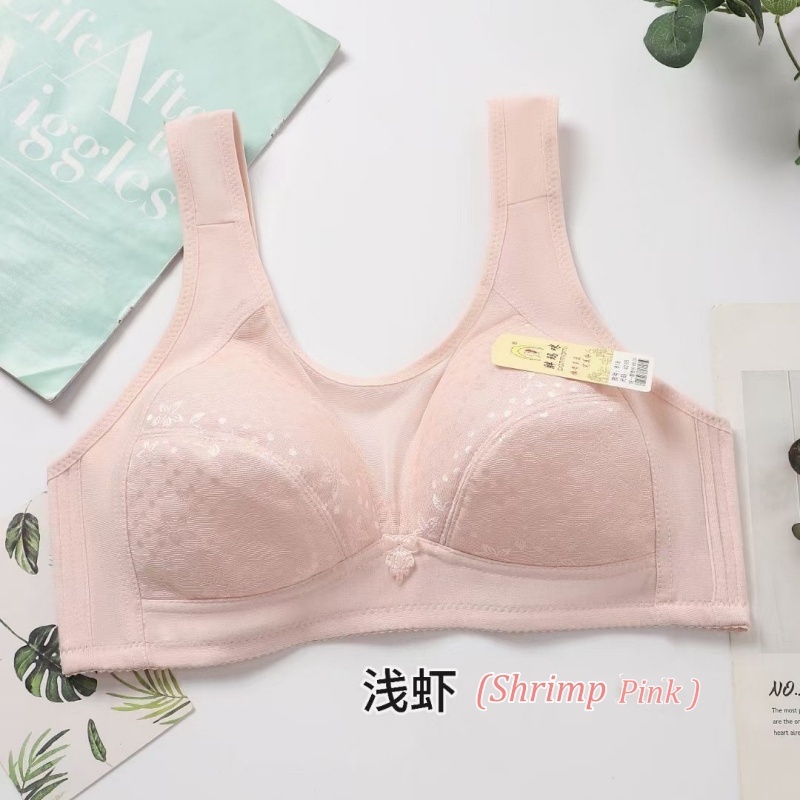 Stella Fashion Middle-aged and elderly bras Cotton underwear No steel ring Large size bras Summer thin section Rear buckle mother underwear