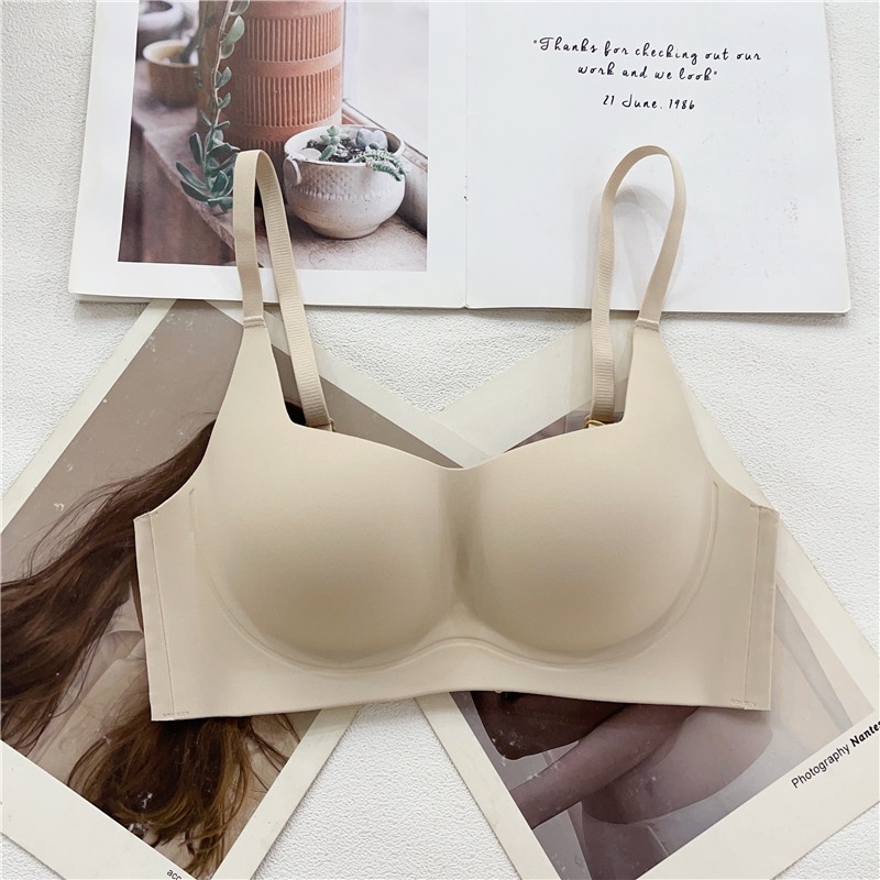 Stella Fashion Women Push Up Lingerie Youth Girl Seamless Bra Anti Sagging Wireless Female Bralette S-XL Simplicity Solid Color