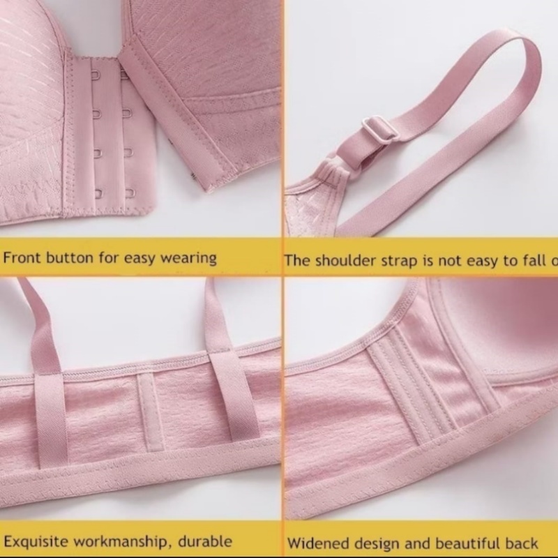 [Stella Fashion] Front Buckle Bra (36BC- 44BC ) Mother Underwear Non-Wired Plus Size Thin Cup Push Up Sport Bra-Stella's Fashion