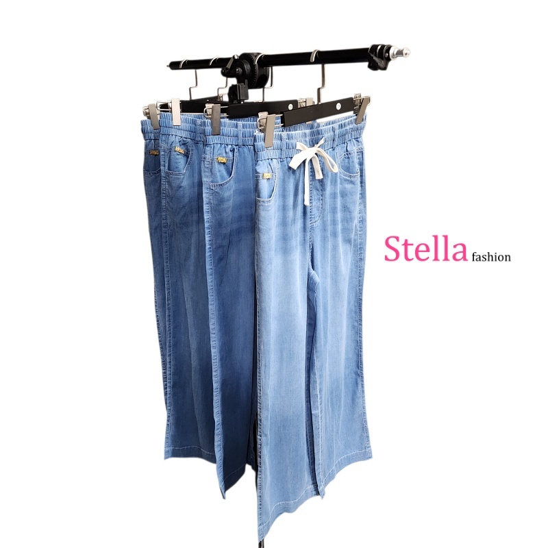 Stella Fashion Tencel Denim Straight-Leg Casual Pants for Women – 2025 Summer Edition l Plus Size l Loose Fit l Slimming l Draped Wide-Leg Pants