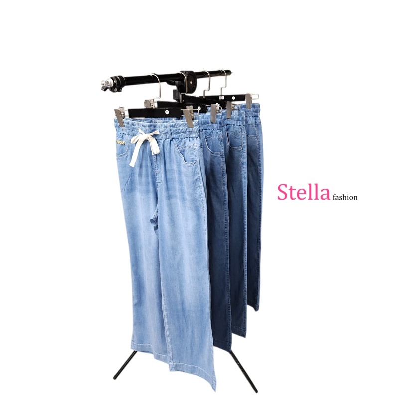 Stella Fashion Tencel Denim Straight-Leg Casual Pants for Women – 2025 Summer Edition l Plus Size l Loose Fit l Slimming l Draped Wide-Leg Pants