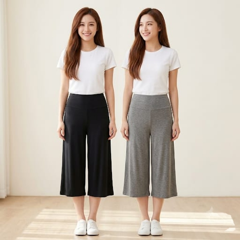 Stella Fashion women High Waist Wide-leg Straight Pants Summer Casual Loose yoga Stretch Trouser Modal cotton loose pant