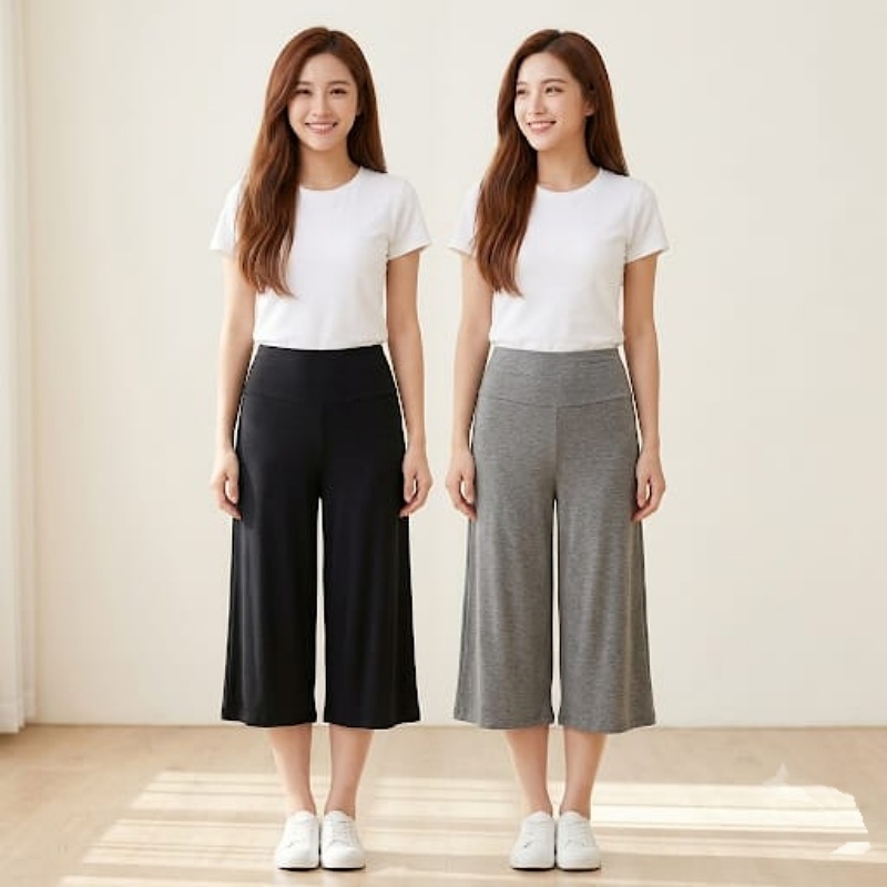Stella Fashion women High Waist Wide-leg Straight Pants Summer Casual Loose yoga Stretch Trouser Modal cotton loose pant