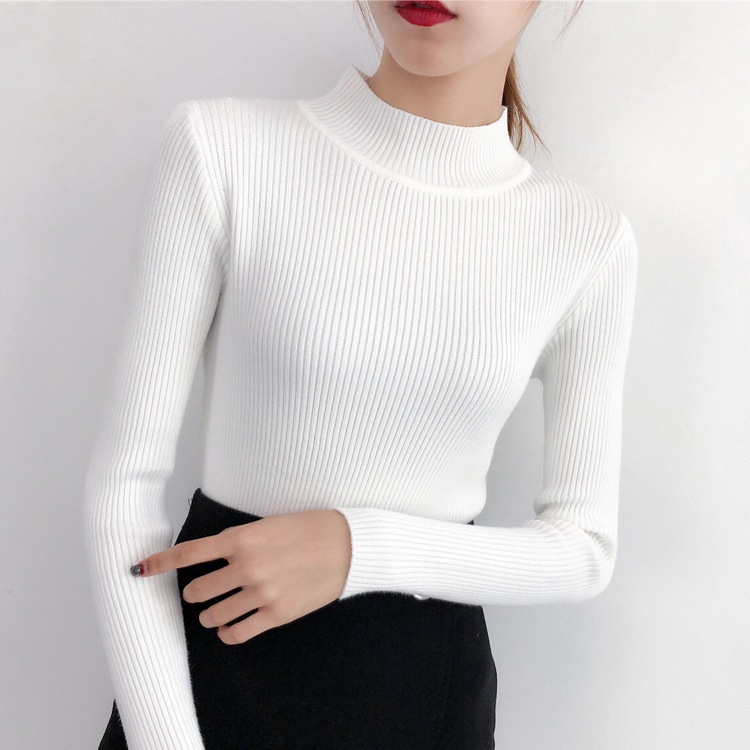Stella Women's Turtleneck Long Sleeve Casual Bottoming Shirt Autumn And Winter Hedging All-Match slim-fitting T-Shirt