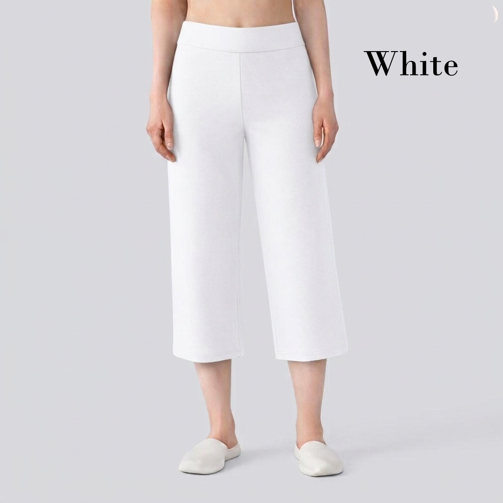Stella Fashion Modal Bamboo Cropped Wide‑Leg Pants – Soft Cooling Fabric, Stretch Waist 26–38″