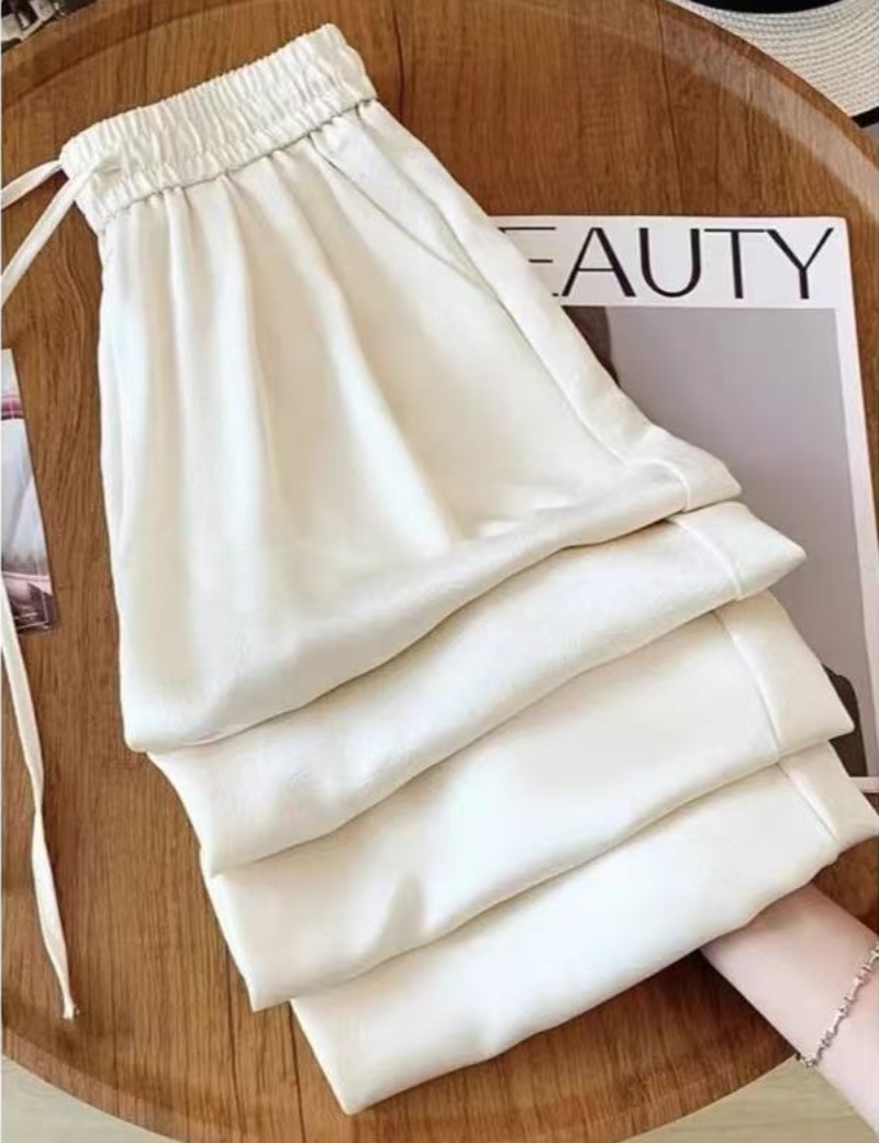 Stella Fashion Women’s Glazed Satin Wide Leg Pants | High Waist Long Trousers | Slimming & Flowing Fit | Summer Fashion Elegant Office Casual