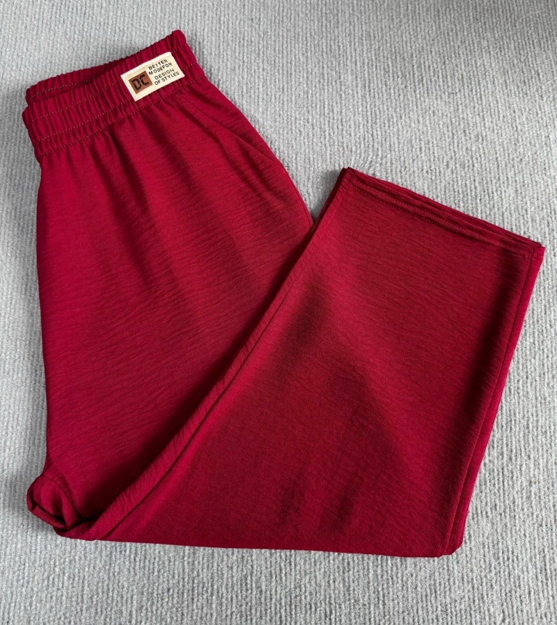 Stella Fashion Middle-Aged and Elderly Women's Pants Ice Silk Mother Pants Women's High Waist loose Stretch Thin Cropped Pants-Stella's Fashion