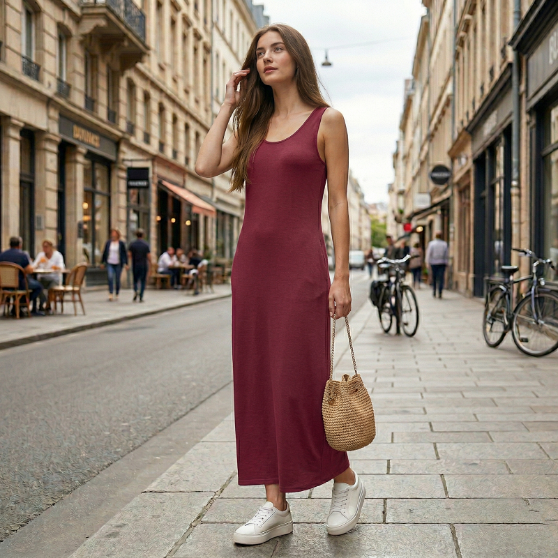 Stella Fashion Spring and Summer Modal vest long skirt loose long suspender bottoming skirt with racer vest skirt