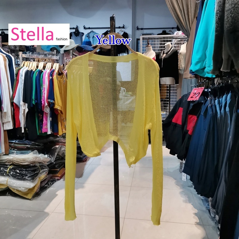 Stella Fashion Women Knitted Cardigan Long Sleeve  Cardigan Thin Sun Protection Knitted Cardigan Top