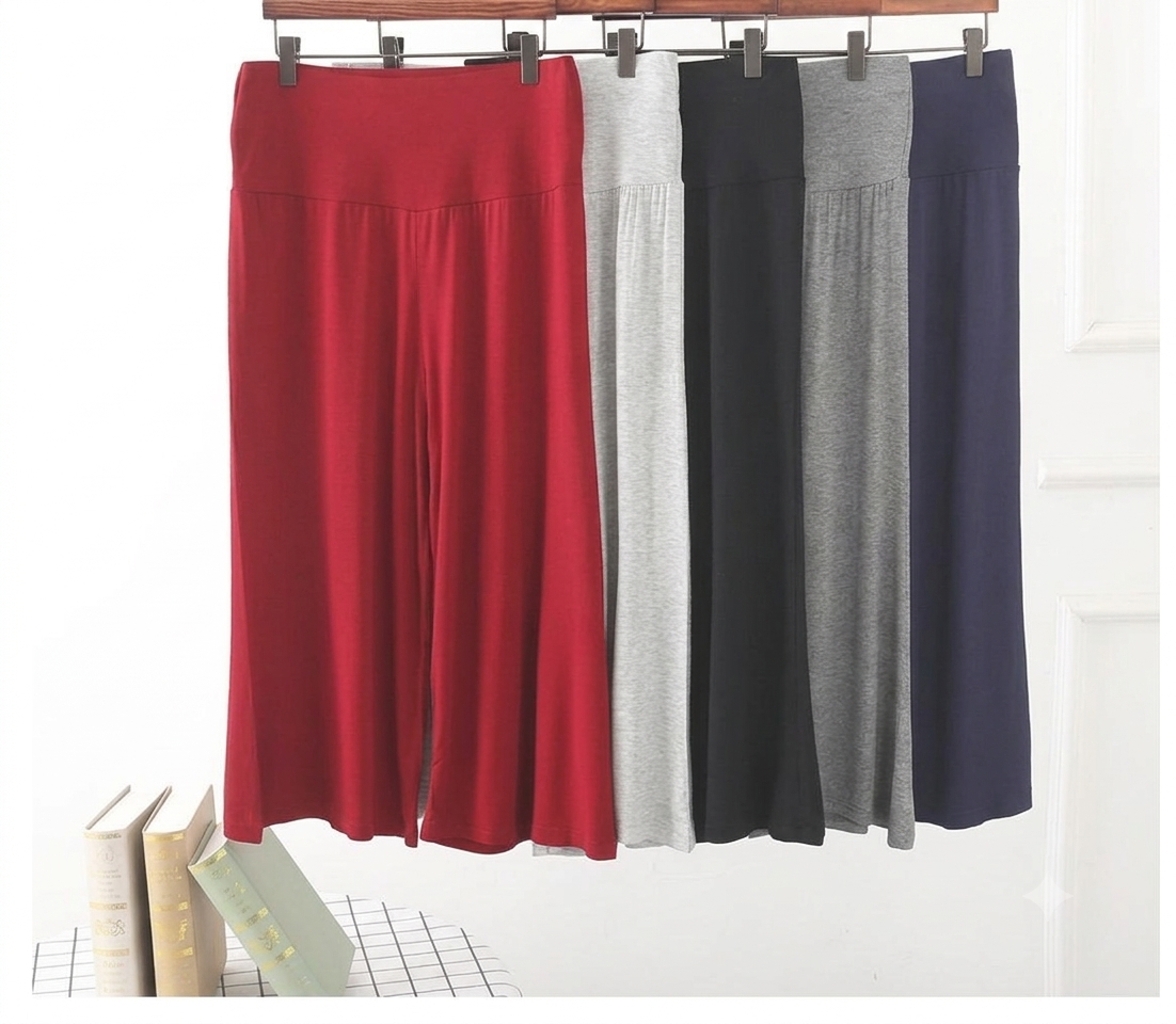 Stella Fashion women High Waist Wide-leg Straight Pants Summer Casual Loose yoga Stretch Trouser Modal cotton loose pant