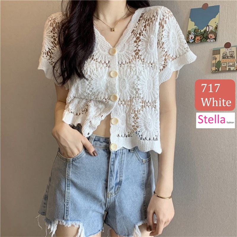Stella Fashion Knitted Sunscreen Cardigan Thin Style Women Loose Outer