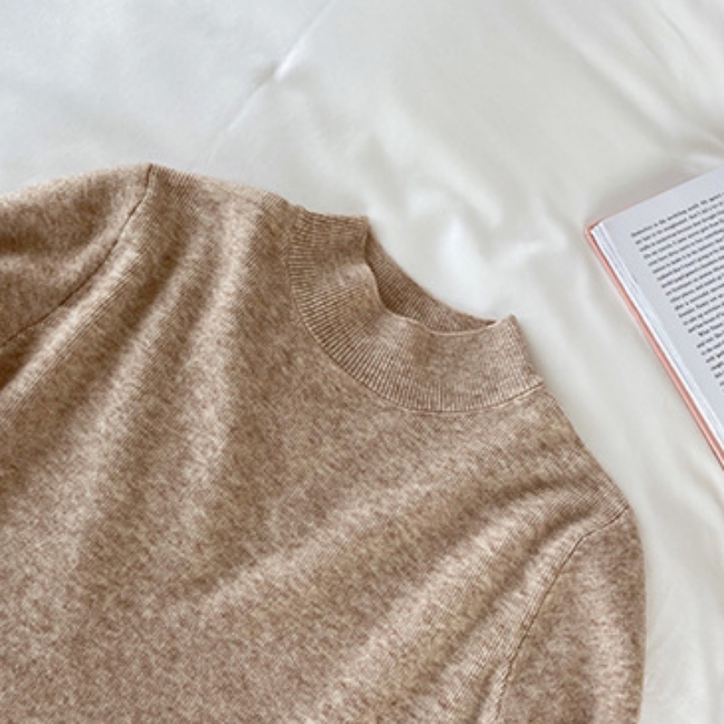 Stella Fashion Knitwear Women's Half-Turtleneck Bottoming Shirt versatile Long Sleeve Slim Fit Sweater -Stella's Fashion