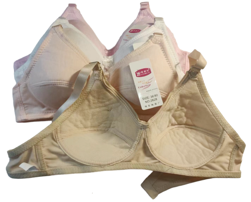 Stella Fashion  Cotton A-Cup Thin Cotton Middle-Aged And Elderly Non-Steel Ring Bra Cotton Breathable Girl Developmental Bra