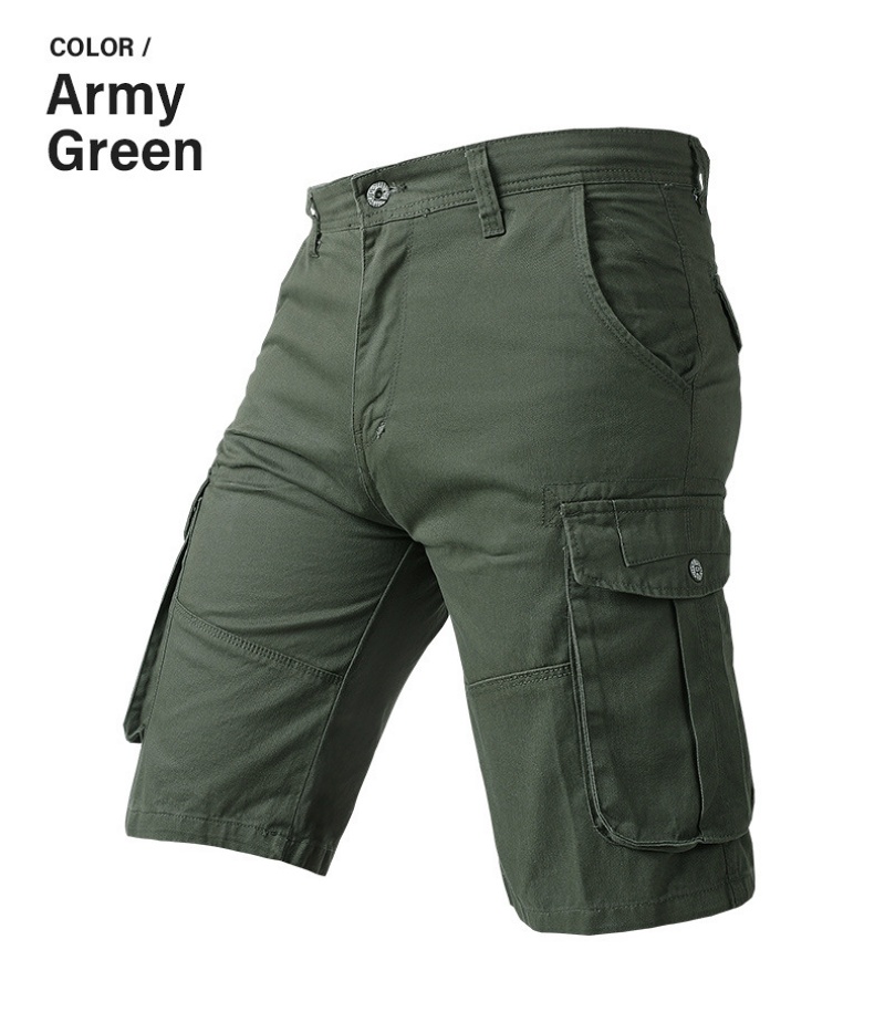 Stella Fashion Men Cotton bermuda Cargo Pants Summer Pocket Pants Plain Casual Short Pants for Men-Stella's Fashion
