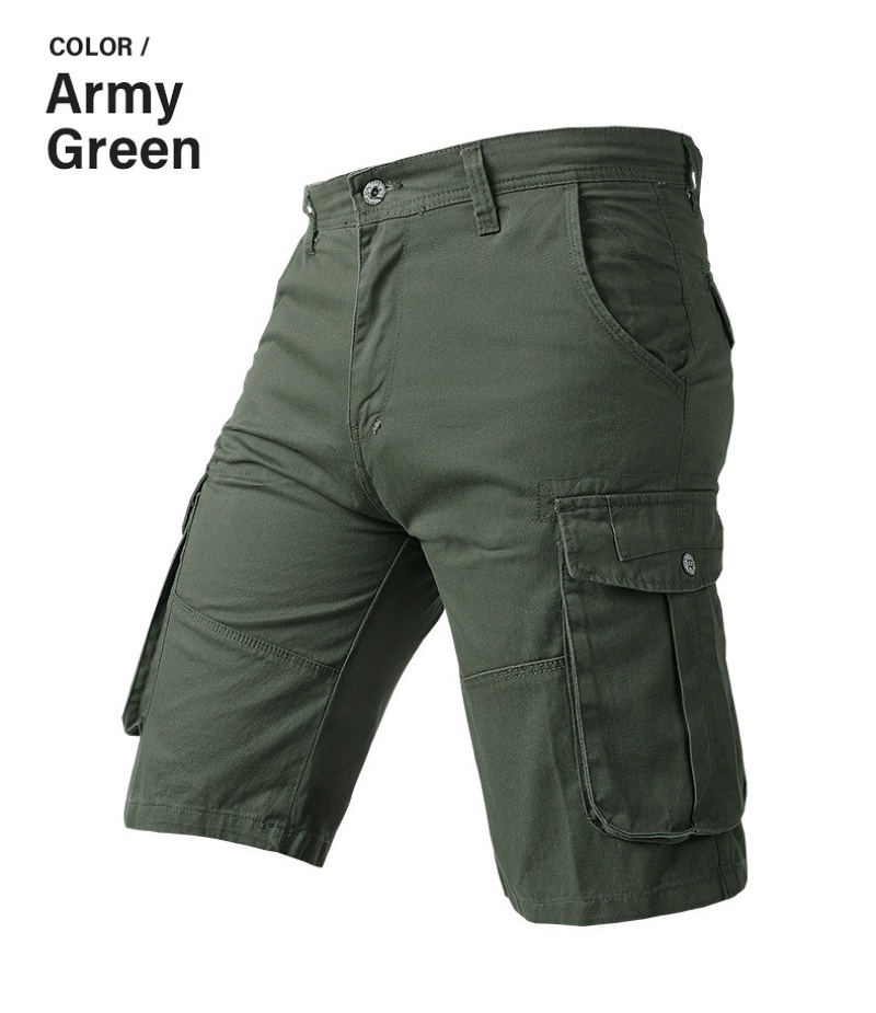 Stella Fashion Men Cotton bermuda Cargo Pants Summer Pocket Pants Plain Casual Short Pants for Men-Stella's Fashion