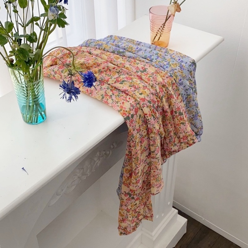 Stella Fashion Floral Chiffon Shirt Women's Long-Sleeved Printed Casual Comfortable Blouse