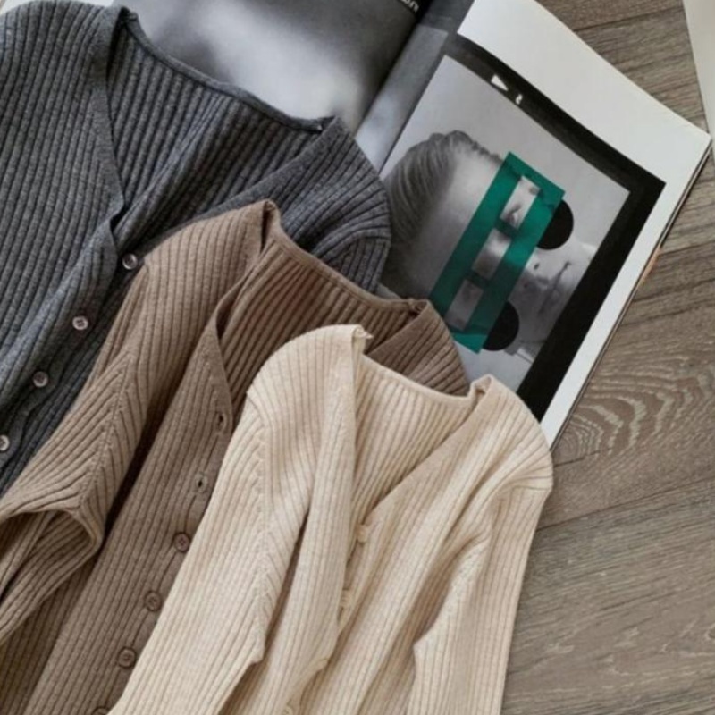 Stella Fashion Women's Knitted V Neck Open Front Long Sleeve Cardigan-Stella's Fashion