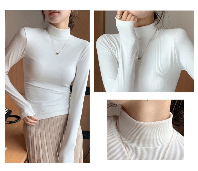 Stella Fashion Half Turtleneck Bottoming Shirt Women's Fall and Winter Thermal underwear Western Style Mid Collar Pullover Long Sleeve Top-Stella's Fashion