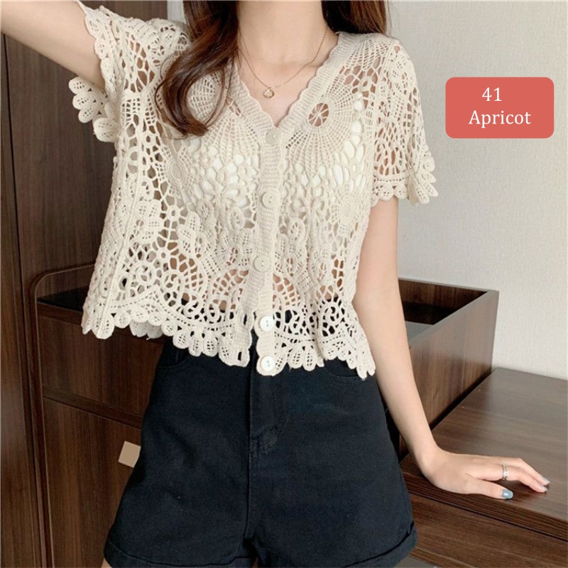 Stella Fashion Knitted Sunscreen Cardigan Thin Style Women Loose Outer