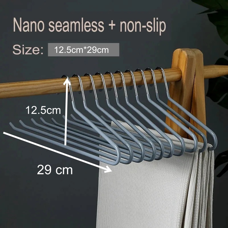Stella Fashion Anti Slip Z Shaped Stainless Steel Pant Hanger Open Ended Towel Clothes Hangers Penyangkut Seluar-Stella's Fashion