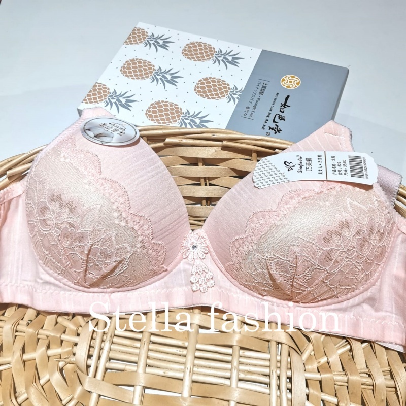 Stella Fashion Pure Cotton New Thin Middle-Aged and Elderly Mother Bra Without Steel Ring Skin-friendly Cotton Super Soft and comfortable Bra